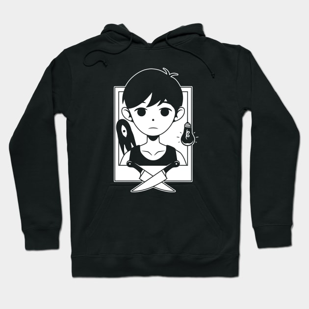 Black & White Young Boy Hoodie by Alundrart